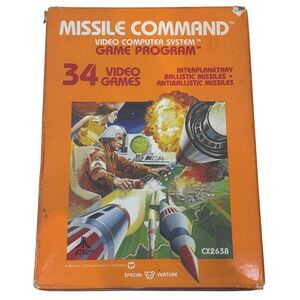 Missile Command Atari 2600 CX2638 Game Cartridge with Box and Manual‎